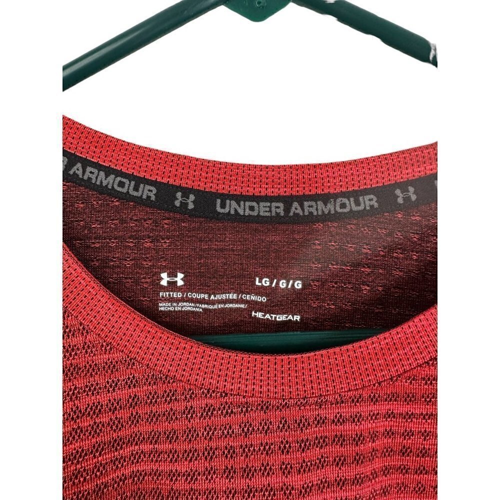 Under Armour Mens Red HeatGear Space Dye Long Sleeve Athletic Shirt Large - Picture 3 of 8
